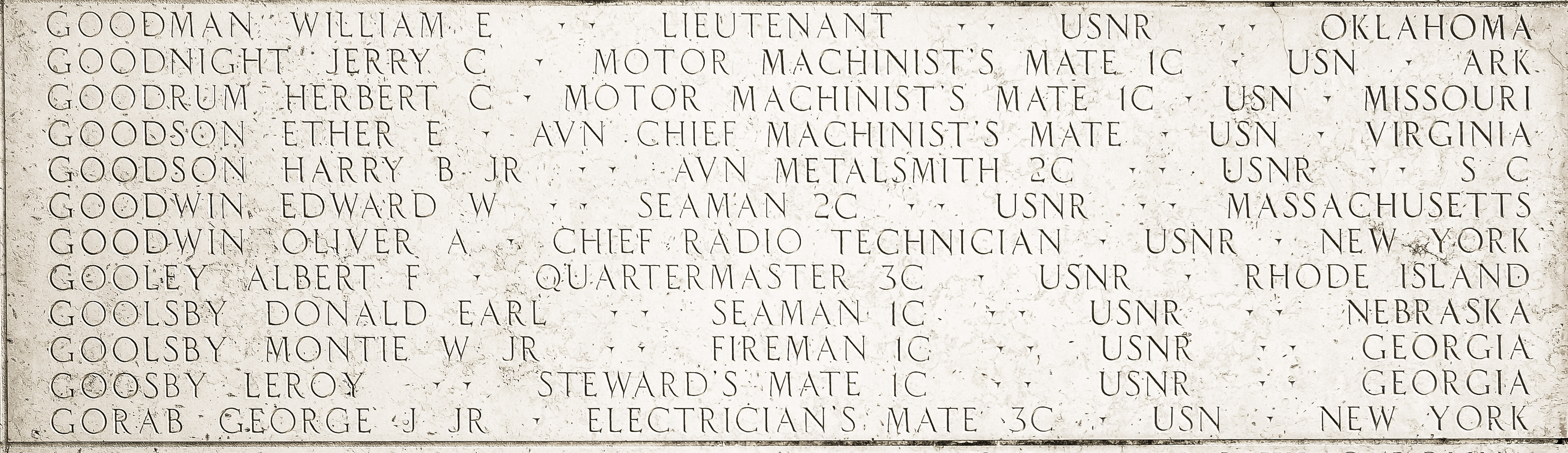 Ether E. Goodson, Aviation Chief Machinist's Mate